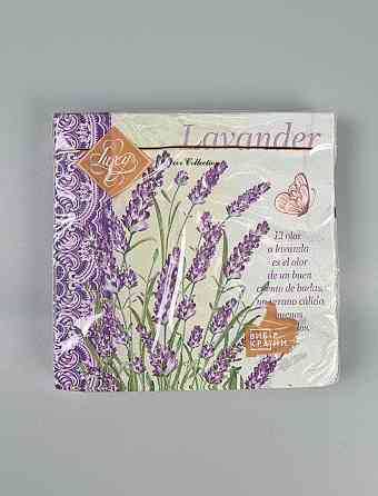 Салфетки бумажнае  (ЗЗхЗЗ, 18шт)"Куст лаванды" Luxy  (1 пачка) Харків