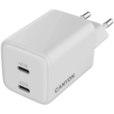 Зарядний пристрій Canyon CU45CC GaN 45W 2xPD EU White (CNS-CUW45CC) Вінниця - фото 4