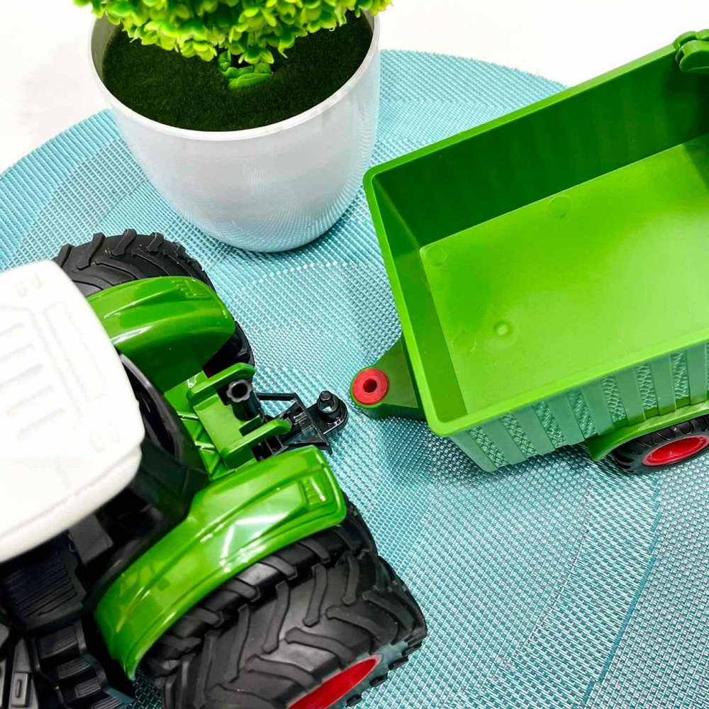 Трактор іграшковий з причепом 1:24 гумові колеса Зелений (99-77B) Чернигов - изображение 4