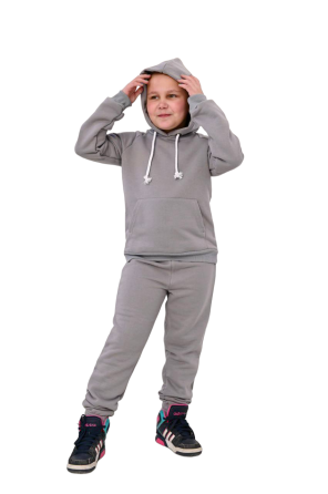 Теплий спортивний костюм дитячій із начосом Сірий 134 Харків