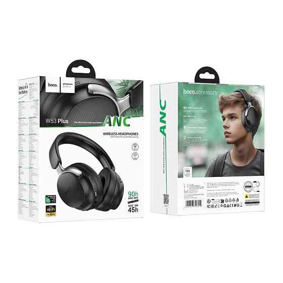 Бездротові накладні навушники HOCO W53 Plus Tone ANC BT headphones Classic Black Київ