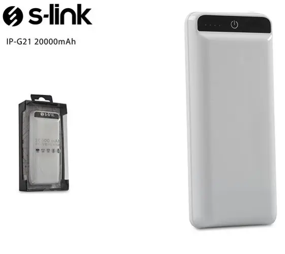 Универсальная зарядная батарея S-link IP-G21 20000Mah Power Bank c фонариком (Белый) Винница