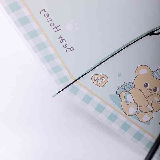 Детский полуавтоматический зонт-трость мятного цвета Киев