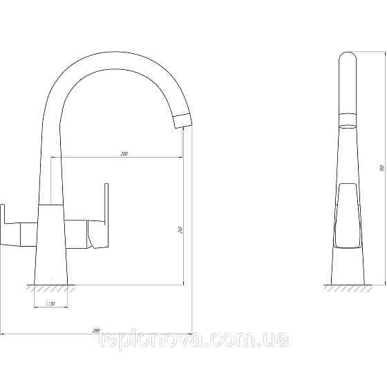 Смеситель для кухни под осмос Globus Lux LAZER GLLR-0999-1-ONIX Черновцы