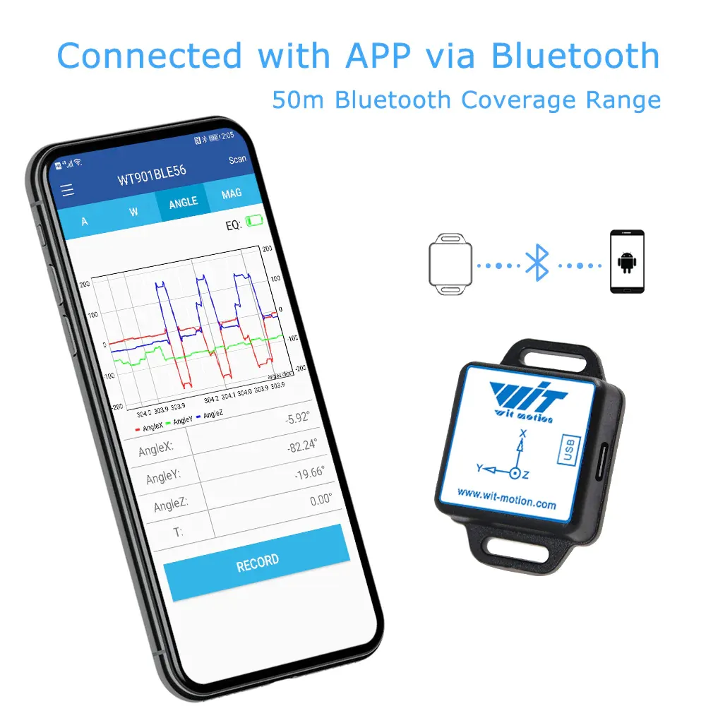 Акселерометр + інклінометр Bluetooth 5.0 WT901BLECL Луцк - изображение 1