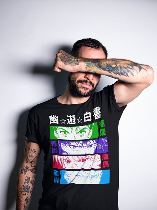 Футболка з аніме принтом Аніме Ейес Йу Йухакусхо оверсайз (S/M/L) Чорний AnimeJ0110 Дніпро - фото 3