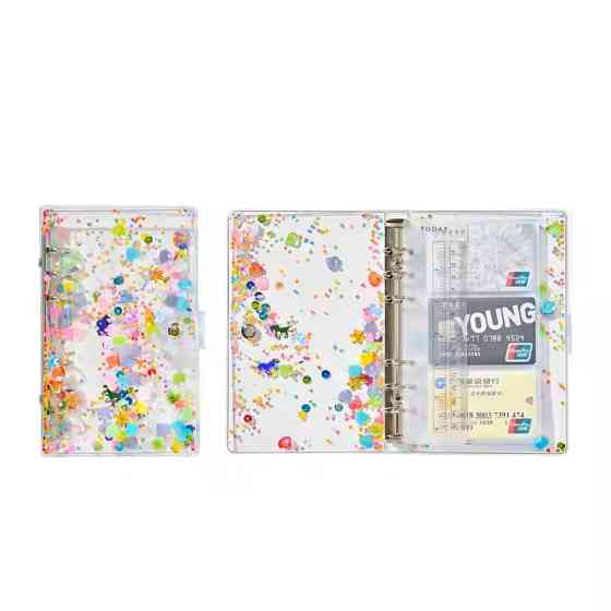 Блокнот-планер для финансов формат А6,планер бюджета и хранения денег,органайзер прозрачный с блестками Каменец-Подольский