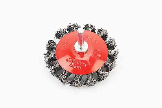 Щітка конусна зі стрижнем 1/4" D-75мм з плетеного дроту 19-9307 Київ