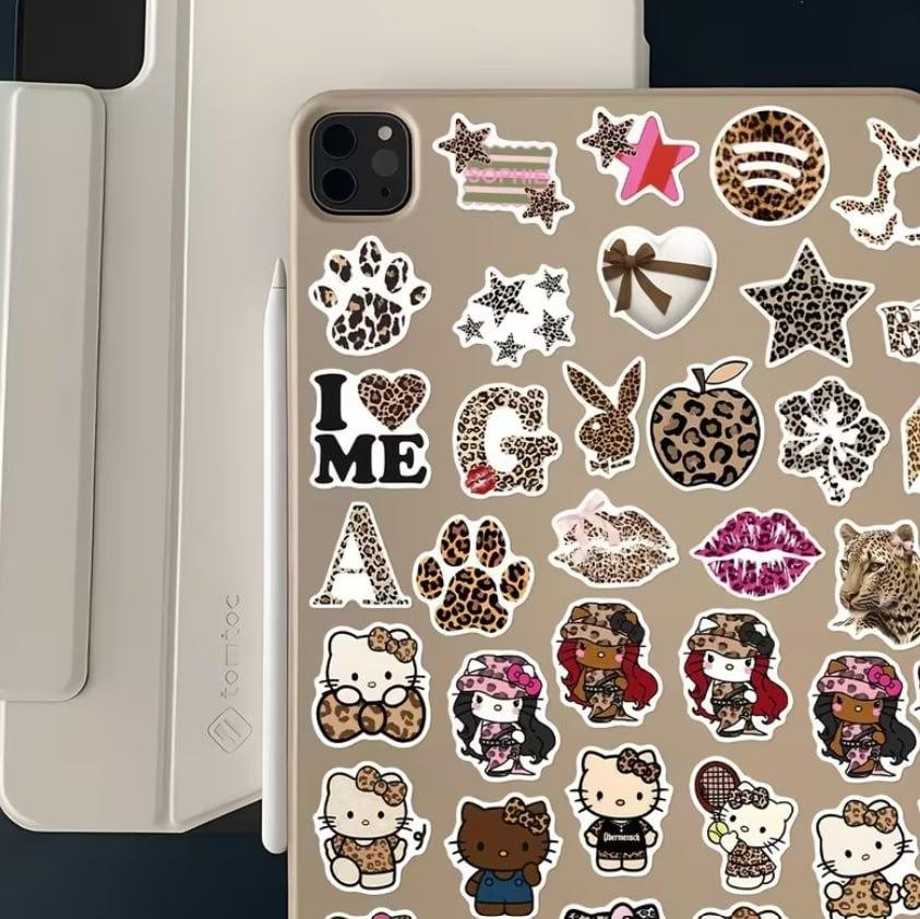 Наклейки Hello Kitty леопард Y2K стикеры 50 шт граффити стиль Киев - изображение 5