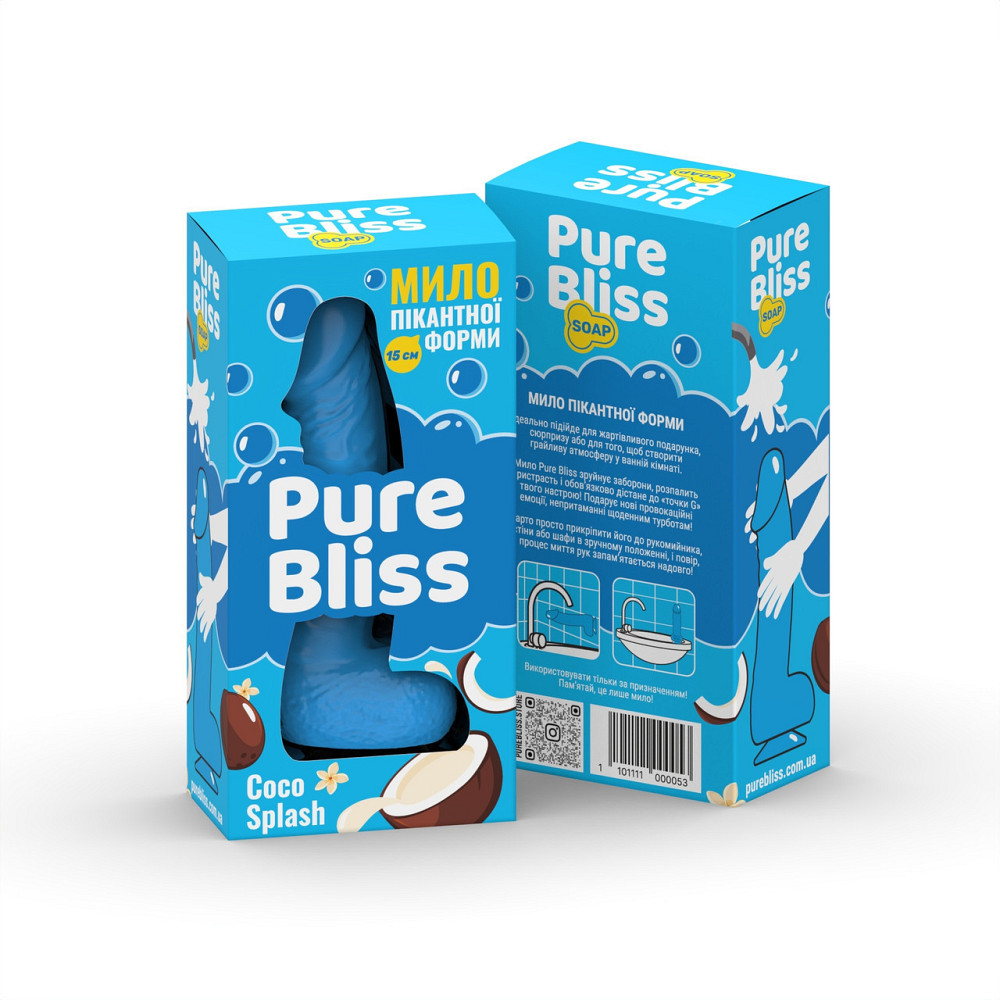 Мило член Pure Bliss Coco Splash Blue, 15 см Sex Aura Київ - фото 6