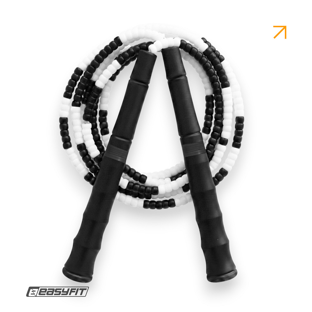 Бісерна скакалка EasyFit FreeRope 2,7 м (чорно-біла) Коломия - фото 7