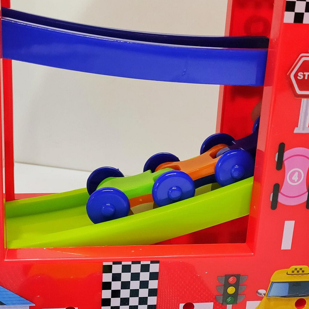 Трек паркінг Крокодил п'ятиповерховий 4 машинки в наборі Зелений (6843) Чернігів - фото 5