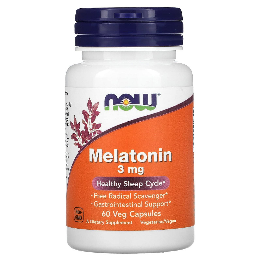 Мелатонін NOW Foods Melatonin 3 мг 60 капсул Луцьк - фото 1