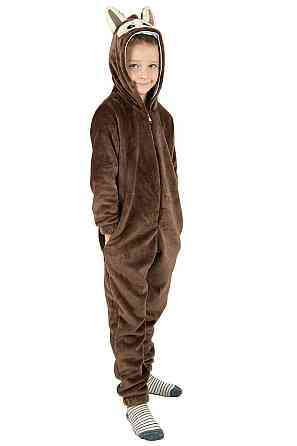 Детская пижама-кигуруми детский и подростковый, Лабубу шоколадний, пижама -  комбинезон домашний на молнии топ 164, Велсофт Киев