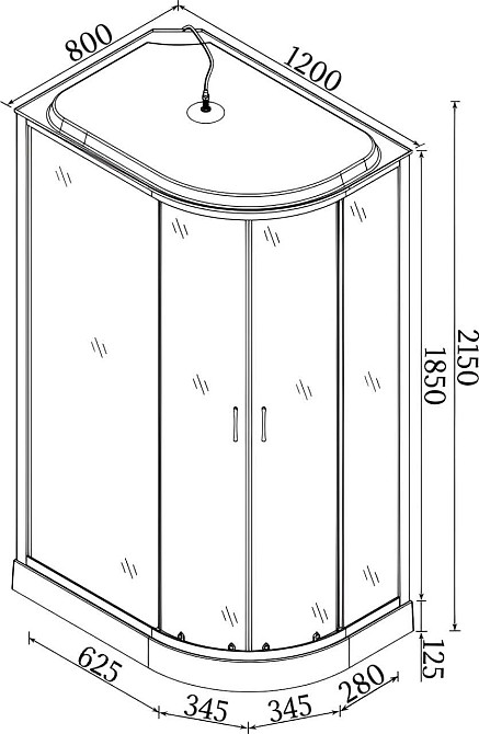 Душевой бокс ассиметричный левый REGA L120FFSL BRAVO (3уп.) (000029096) Киев - изображение 4