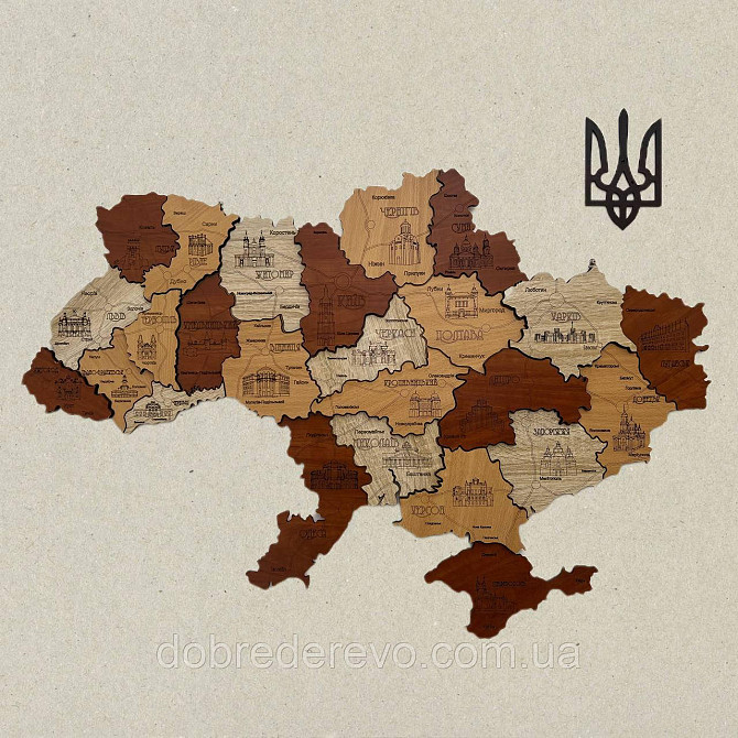 Многослойная карта Украины 150х100 