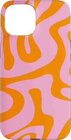Чохол для iPhone 15 рожева та оранжева рідка абстрактна візерунок захисний Київ
