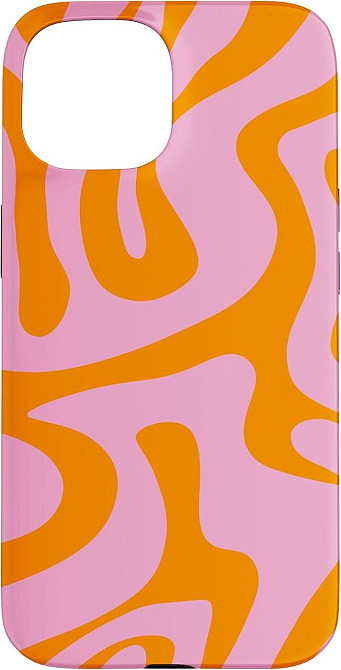 Чохол для iPhone 15 рожева та оранжева рідка абстрактна візерунок захисний Київ - фото 1