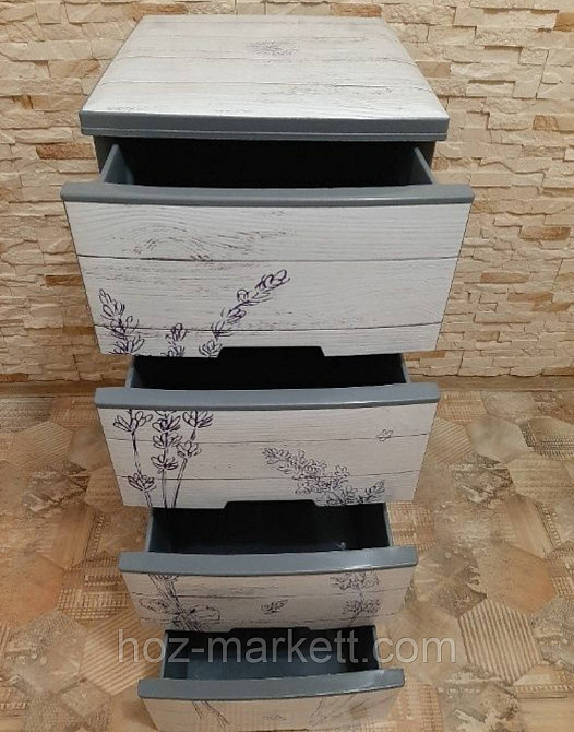 Комод пластиковый серый 