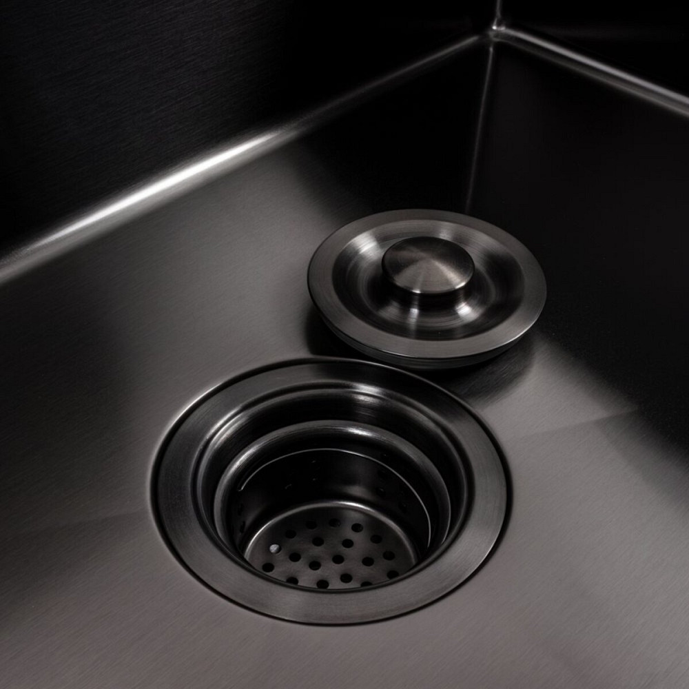 Кухонна мийка PVD чорна 65*45 Valeso Handmade (сифон круглий, 3,0/0,8) Коломия - фото 6