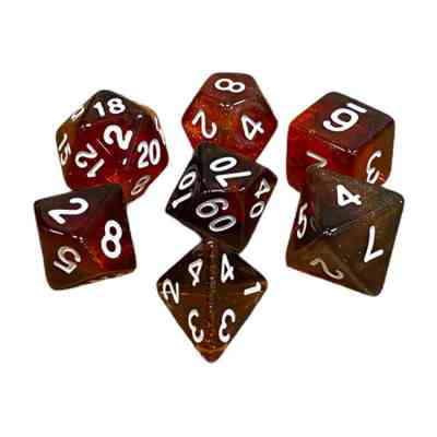 Набір кубиків для настільних ігор Games 7 Days Double Glitter 7 Dice Set - Black-Red (g7dglitdc13) Вінниця