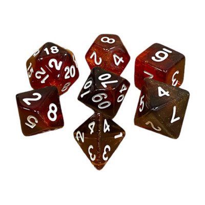 Набір кубиків для настільних ігор Games 7 Days Double Glitter 7 Dice Set - Black-Red (g7dglitdc13) Вінниця - фото 1