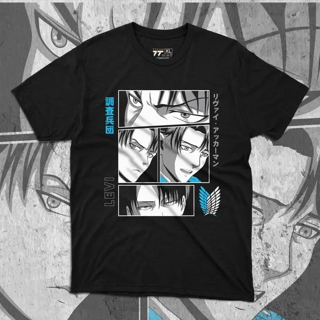 Футболка чоловіча з  принтом Атака Титанов Леви Акерман 2 Розмір 48 Дніпро - фото 1