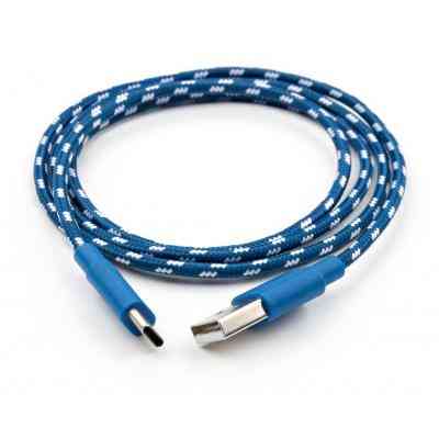 Дата кабель USB 2.0 AM to Type-C 2color nylon 1m blue Vinga (VCPDCTCNB31B) Винница