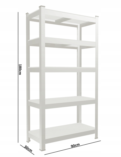Набор из 2-х металлических стеллажей (180 x 90 x 30 см) 5 полок, нагрузка - 175 кг на полку, Серый Киев - изображение 5