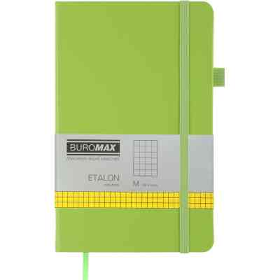 Книга записная Buromax Etalon 125x195 мм 96 листов в клетку обложка из искусственной кожи Салатовая (BM.291160-15) Винница