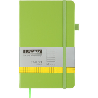 Книга записная Buromax Etalon 125x195 мм 96 листов в клетку обложка из искусственной кожи Салатовая (BM.291160-15) Винница - изображение 1