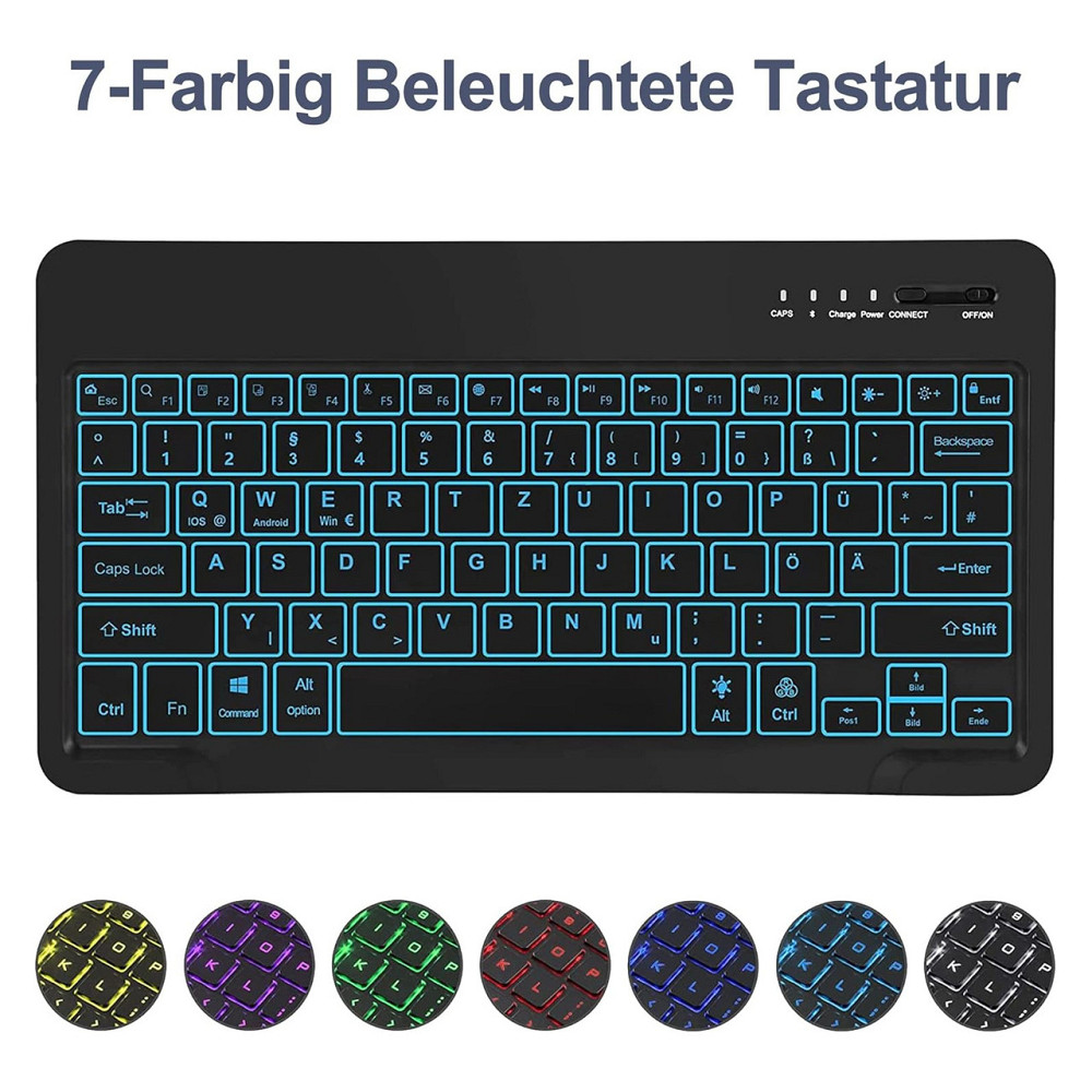 Чохол-клавіатура IVEOPPE для Samsung Tab S7 FE синій підсвітка QWERTZ Bluetooth 12.4" Київ - фото 4