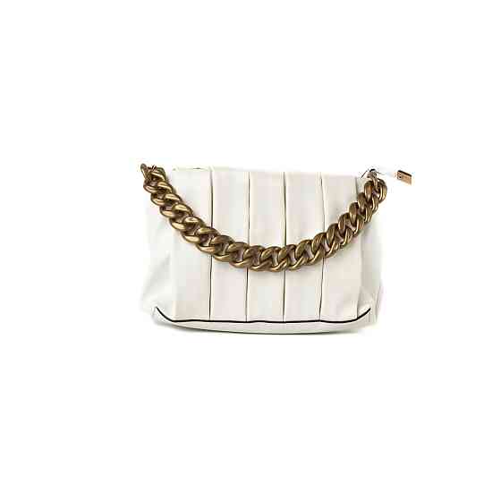 Сумка женская стильная летняя через плечо с ручкой цепочкой и съемным регулируемым ремешком, Белый Каменец-Подольский