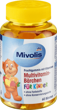 Mivolis Мультивітамінний ведмедик для дітей, фруктові ясна 60 штук, 120 г Львів