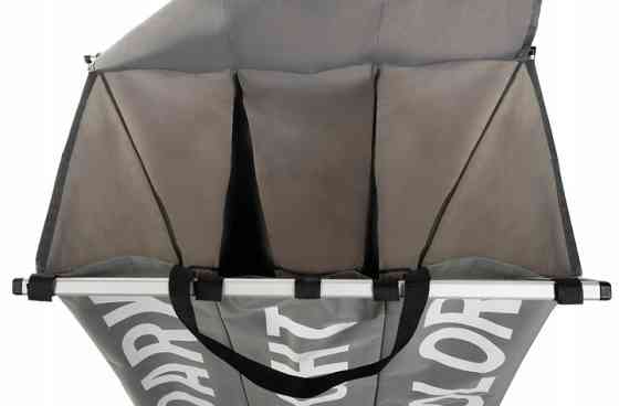 Кошик для білизни зі складною рамою 3 відділення Ruhhy (12257) Сірий Нововолинськ