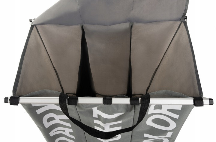 Кошик для білизни зі складною рамою 3 відділення Ruhhy (12257) Сірий Нововолинськ - фото 6