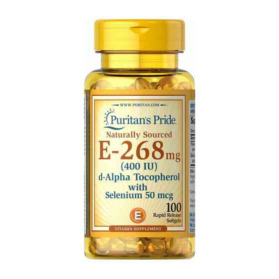 Vitamin E-268 mg natural (400 IU) alpha tocopheryl with selenium 50 mcg (100 softgels) Луцьк