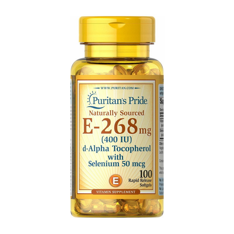 Vitamin E-268 mg natural (400 IU) alpha tocopheryl with selenium 50 mcg (100 softgels) Луцк - изображение 1