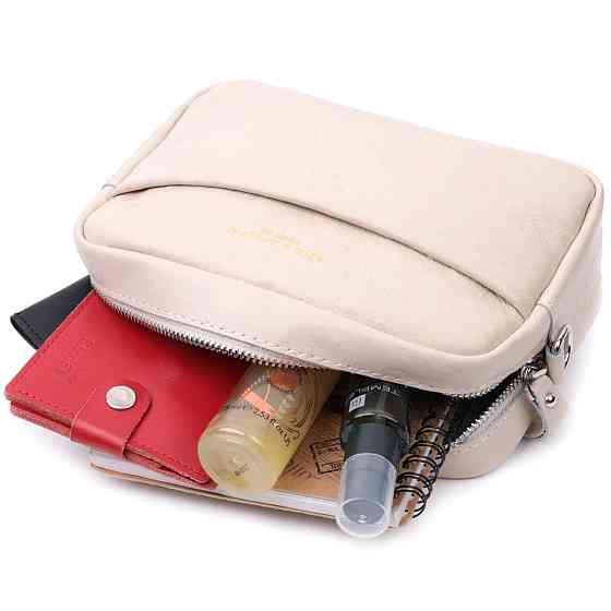 Фактурна сумка жіноча з натуральної шкіри Vintage 22660 Біла Київ