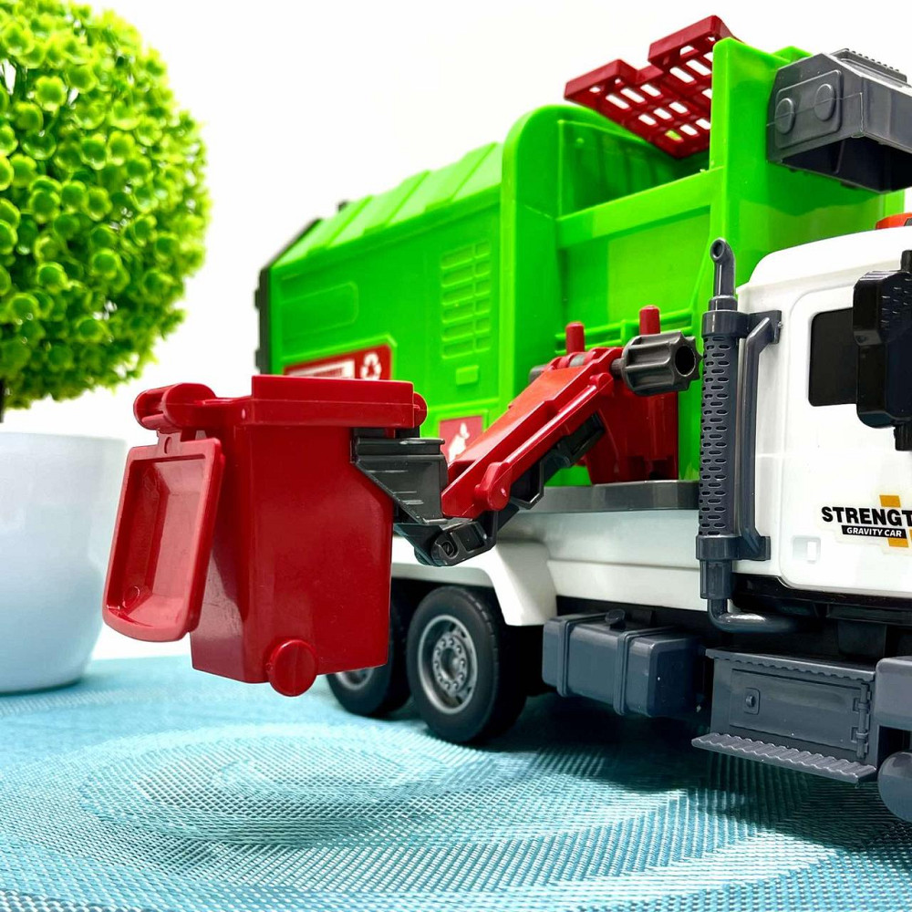 Спецтехніка машинка інерційна звук підсвічування механічне підйом стріли 35 см Зелена (687-46 C)C) Чернігів - фото 8