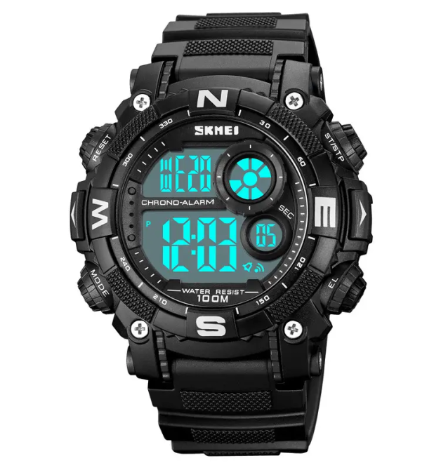 Чоловічий наручний кварцовий годинник Skmei 1887 (Чорний з білим циферблатом) Вінниця - фото 2