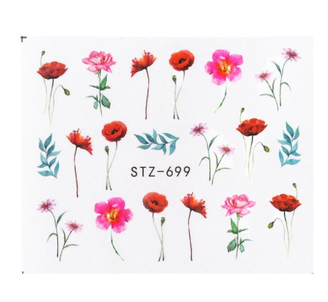 Слайдеры на ногти цветы - размер стикера 6*5см, инструкция по применению есть в описании товара Киев - изображение 1
