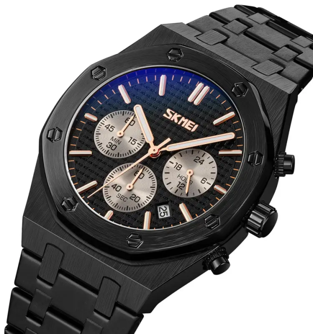 Чоловічий наручний класичний годинник Skmei 9296 (Чорний) Вінниця - фото 3