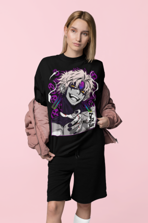 Футболка для мальчика аниме Евил Ейе Дандадан Ейе оверсайз (рост от 165 до 180 ) Черний AnimeJ0595m Днепр