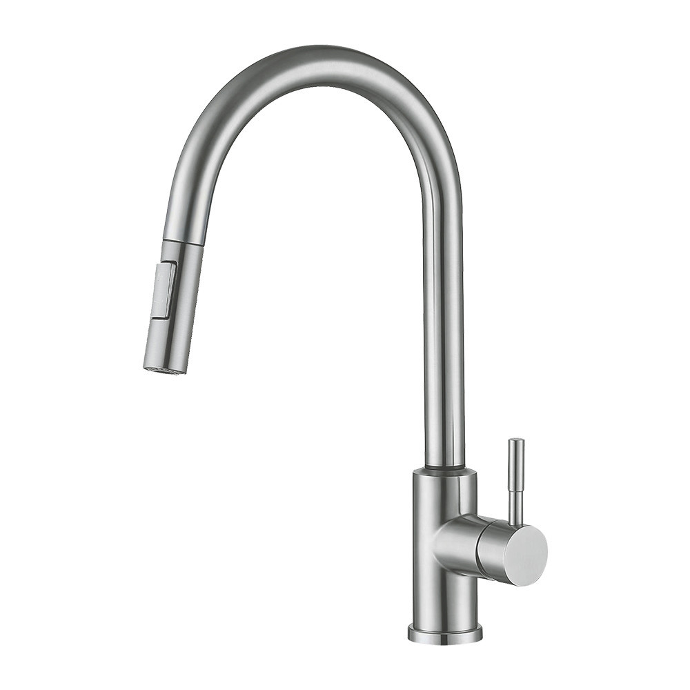 Смеситель для кухни с выдвижным изливом WEZER SEN4A-01 сенсорный, сатин Киев - изображение 1