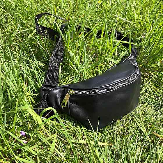 Мужская кожаная бананка, кожаная сумка бананка через плечо, мужская кожаная бананка на пояс Киев