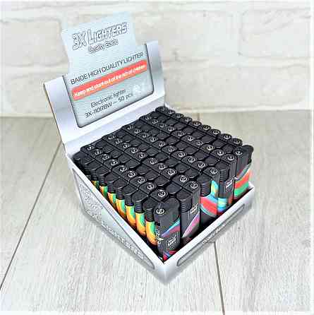 Зажигалка турбо-пламя Еlectronik 3X-110 Микс цвета уп/50шт Харьков