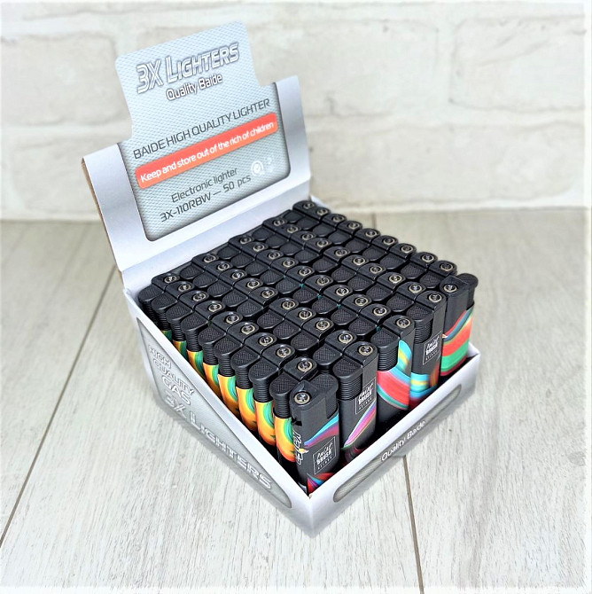 Зажигалка турбо-пламя Еlectronik 3X-110 Микс цвета уп/50шт Харьков - изображение 2
