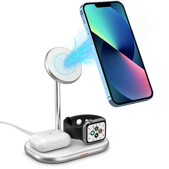 Зарядний пристрій 15W 3-in-1 Magnetic Wireless Fast Charger white Energizer Винница