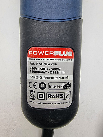 Кутова шліфувальна машина Powerplus POW204 500 ВТ, 115мм ( Б клас) Луцьк - фото 2